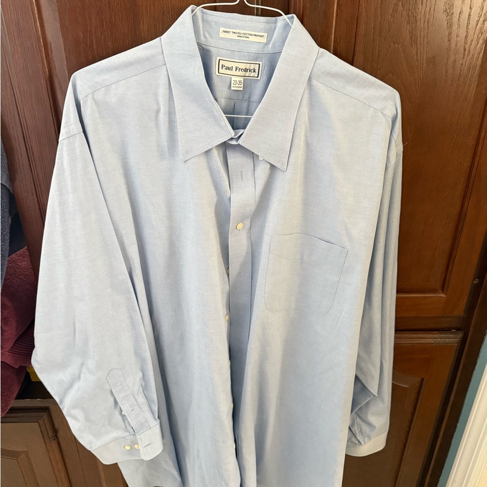 Paul Fredrick Men's Light Blue Oxford Dress Shirt 20x35 2 of them! - Picture 3 of 5